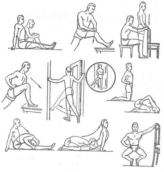 Gymnastics for knee articulation arthrosis